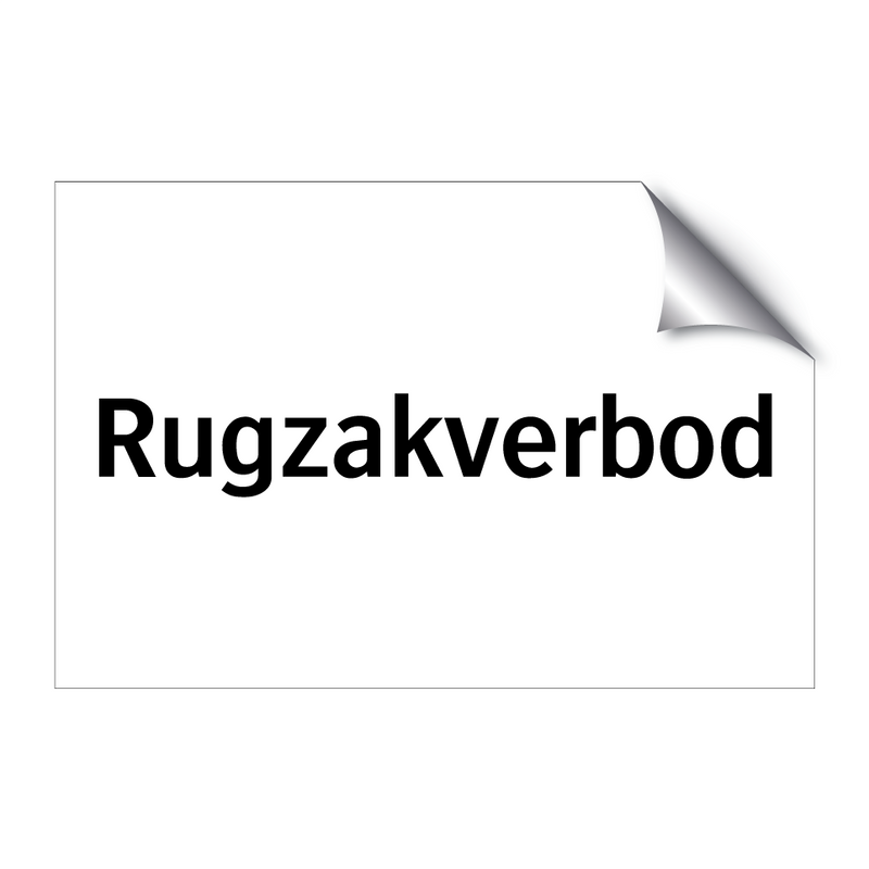 Rugzakverbod