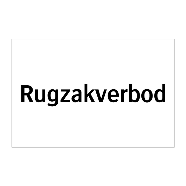 Rugzakverbod