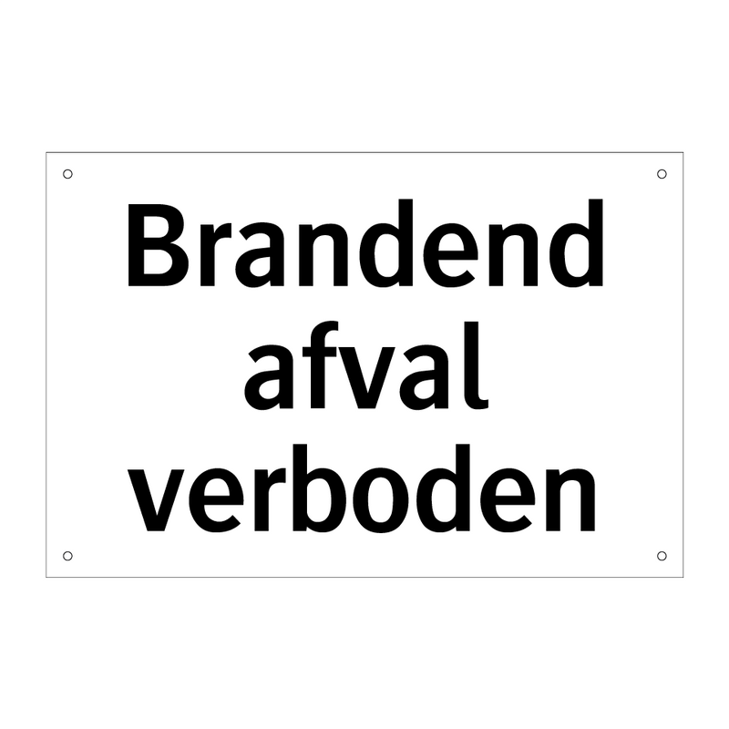 Brandend afval verboden