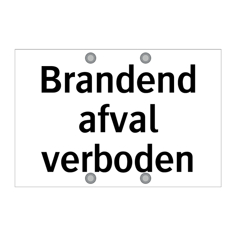 Brandend afval verboden