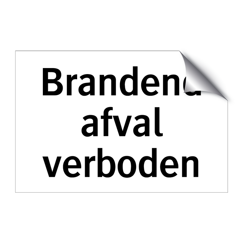 Brandend afval verboden