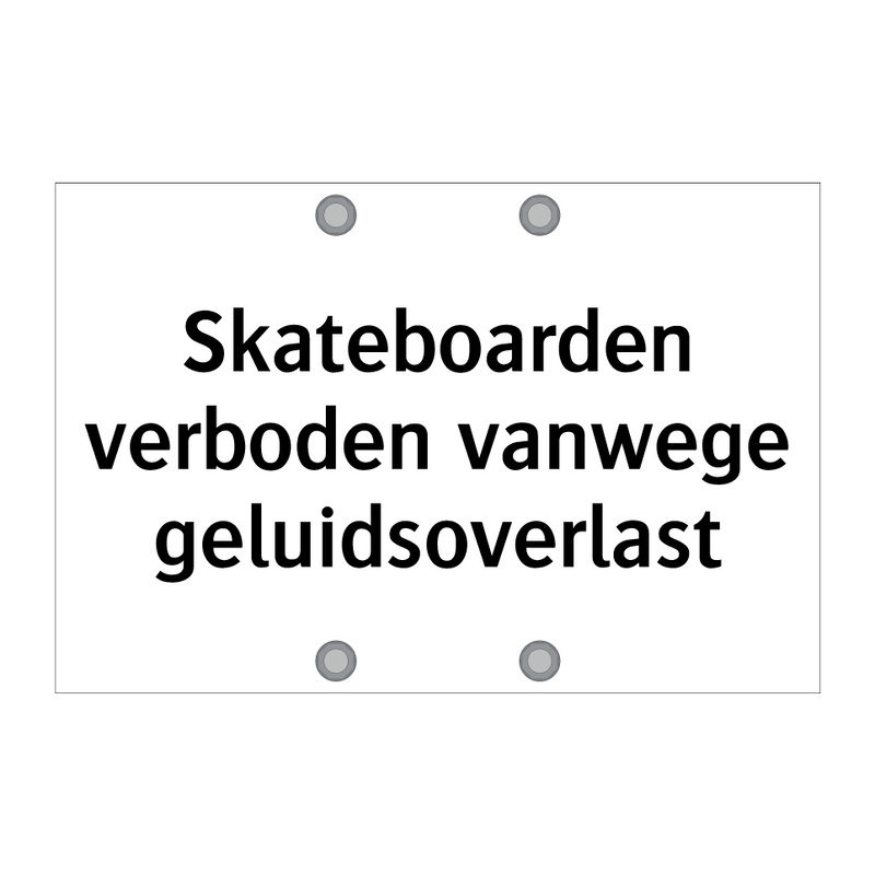 Skateboarden verboden vanwege geluidsoverlast