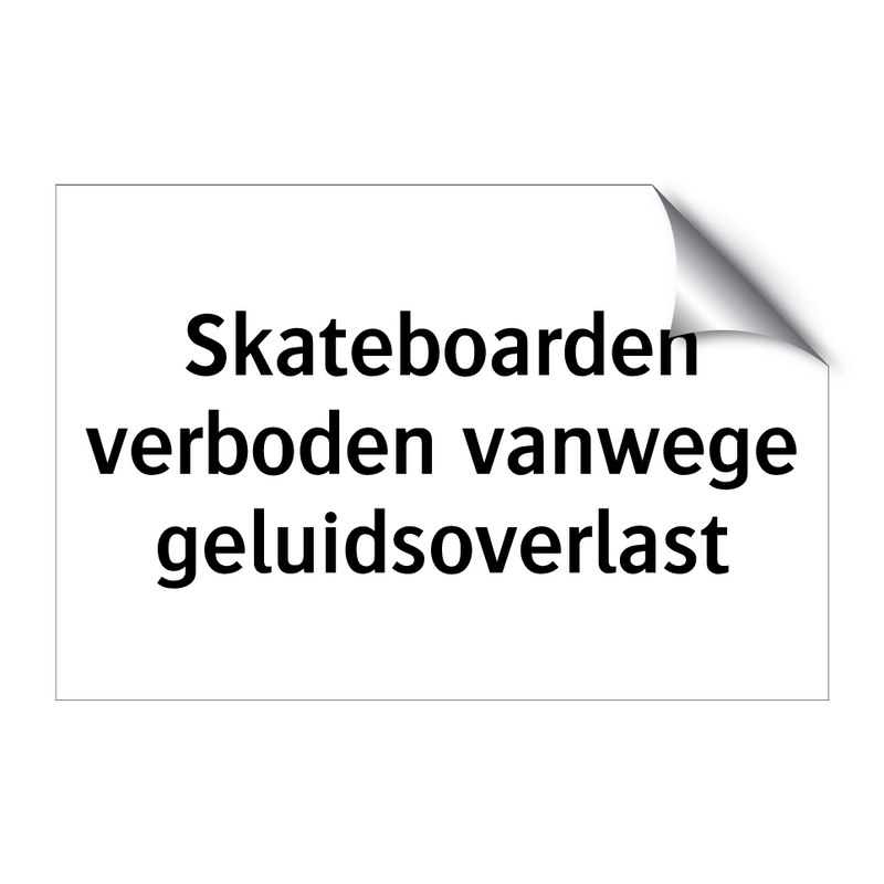 Skateboarden verboden vanwege geluidsoverlast