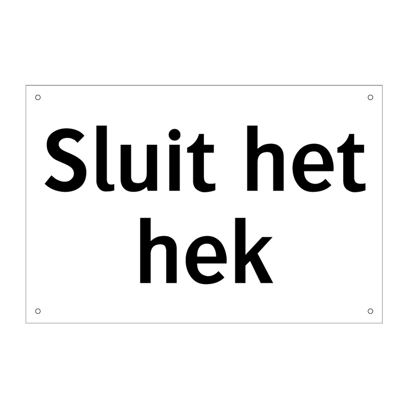 Sluit het hek