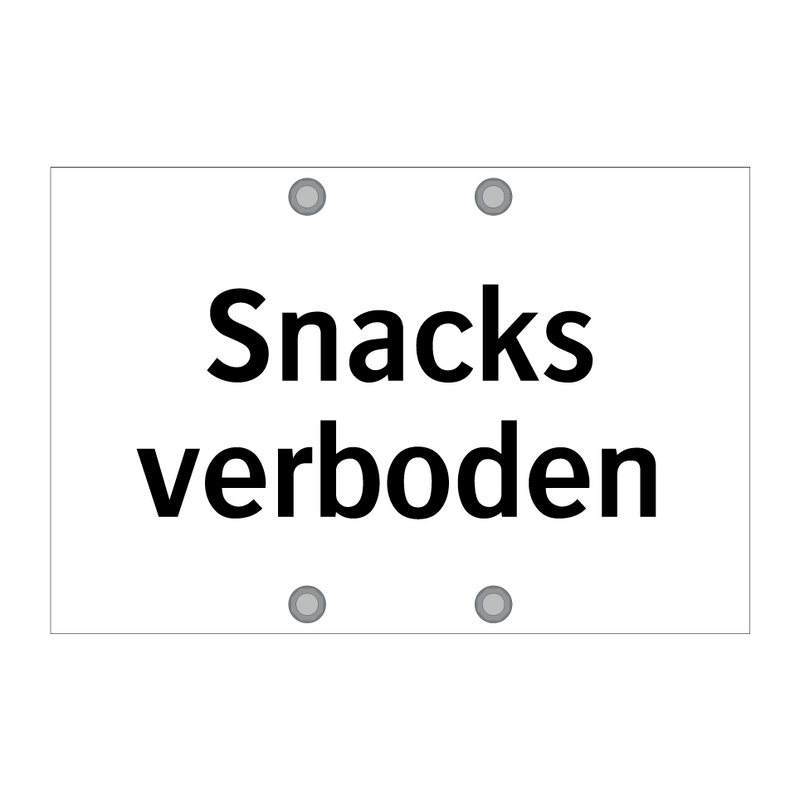 Snacks verboden