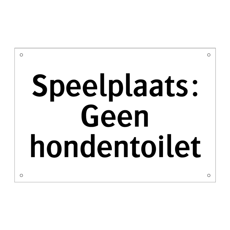 Speelplaats: Geen hondentoilet