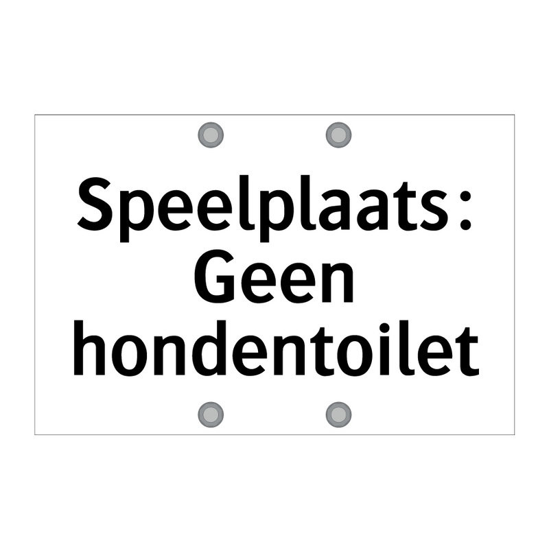 Speelplaats: Geen hondentoilet