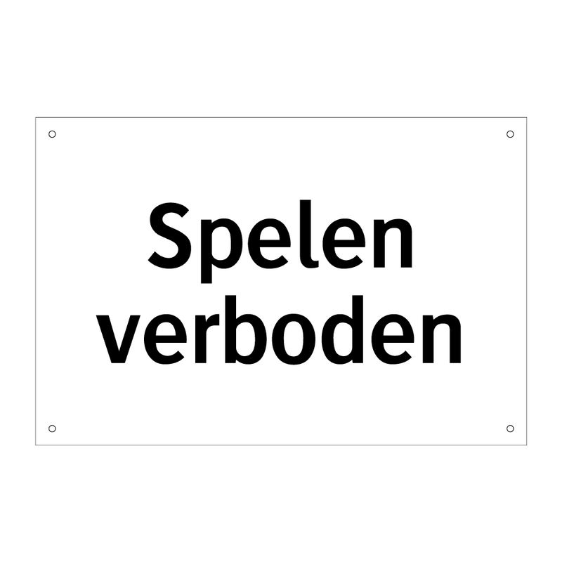 Spelen verboden