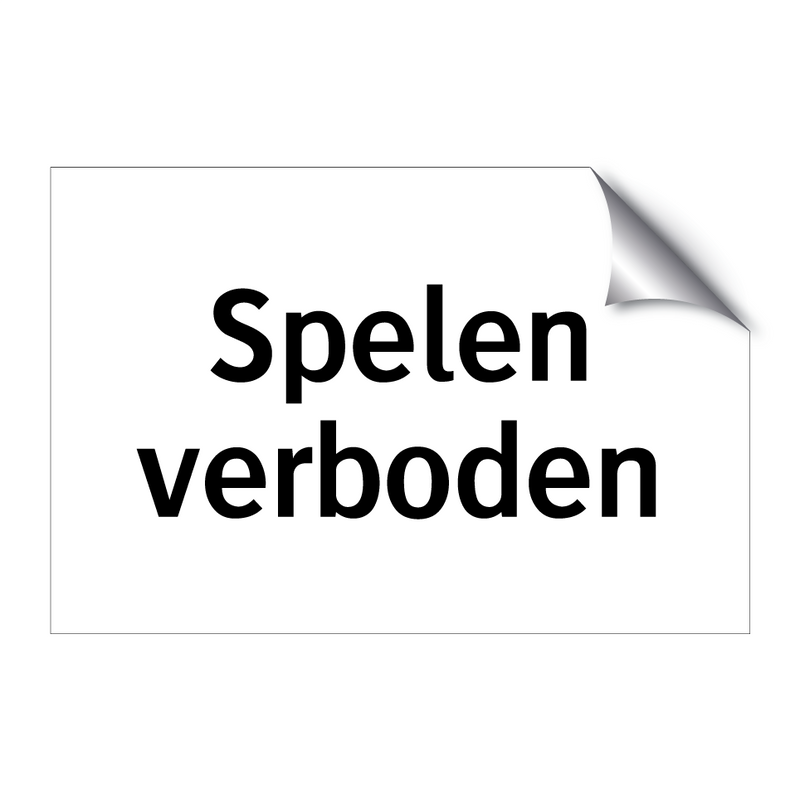 Spelen verboden