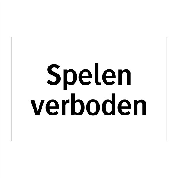 Spelen verboden