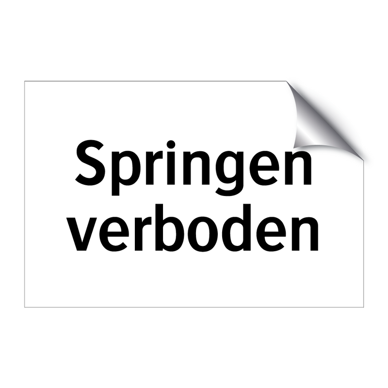 Springen verboden