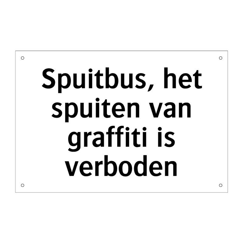 Spuitbus, het spuiten van graffiti is verboden