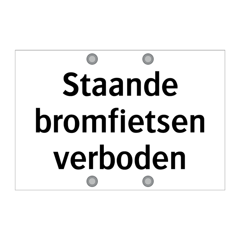 Staande bromfietsen verboden