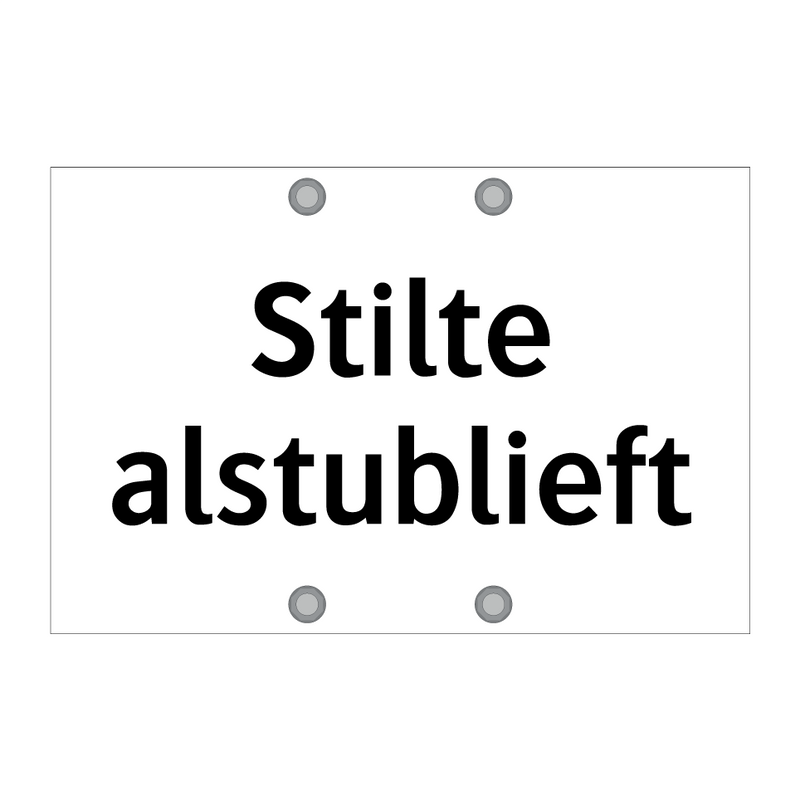 Stilte alstublieft