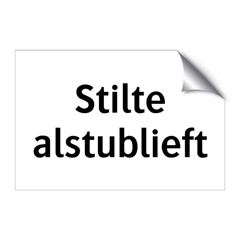 Stilte alstublieft