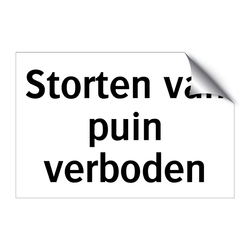 Storten van puin verboden