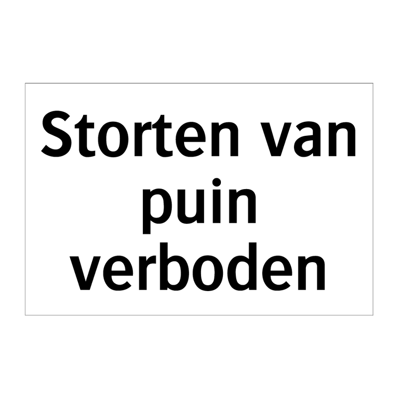 Storten van puin verboden