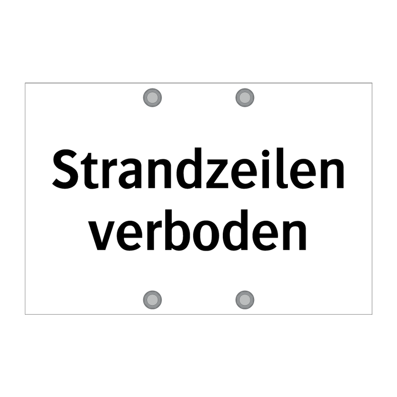 Strandzeilen verboden