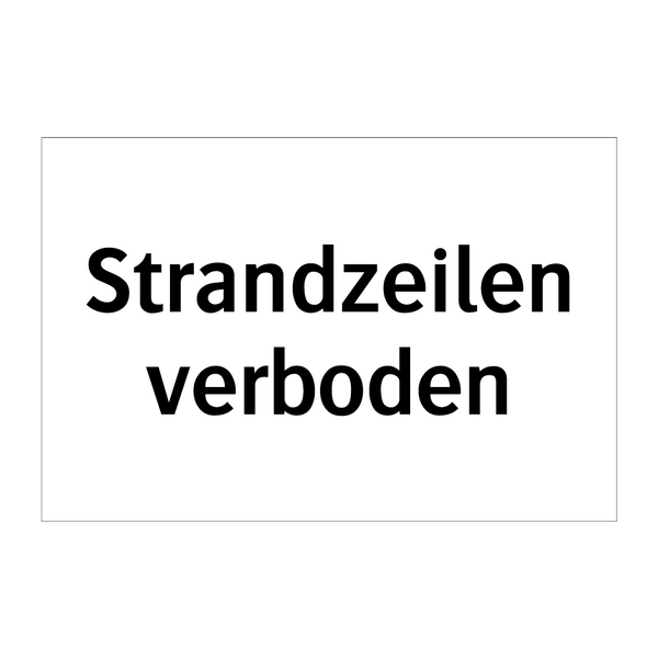 Strandzeilen verboden