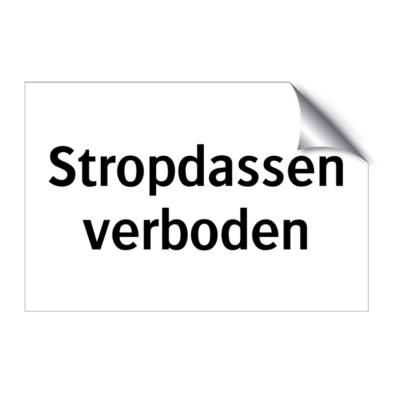 Stropdassen verboden