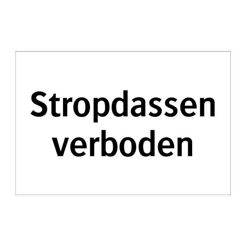 Stropdassen verboden