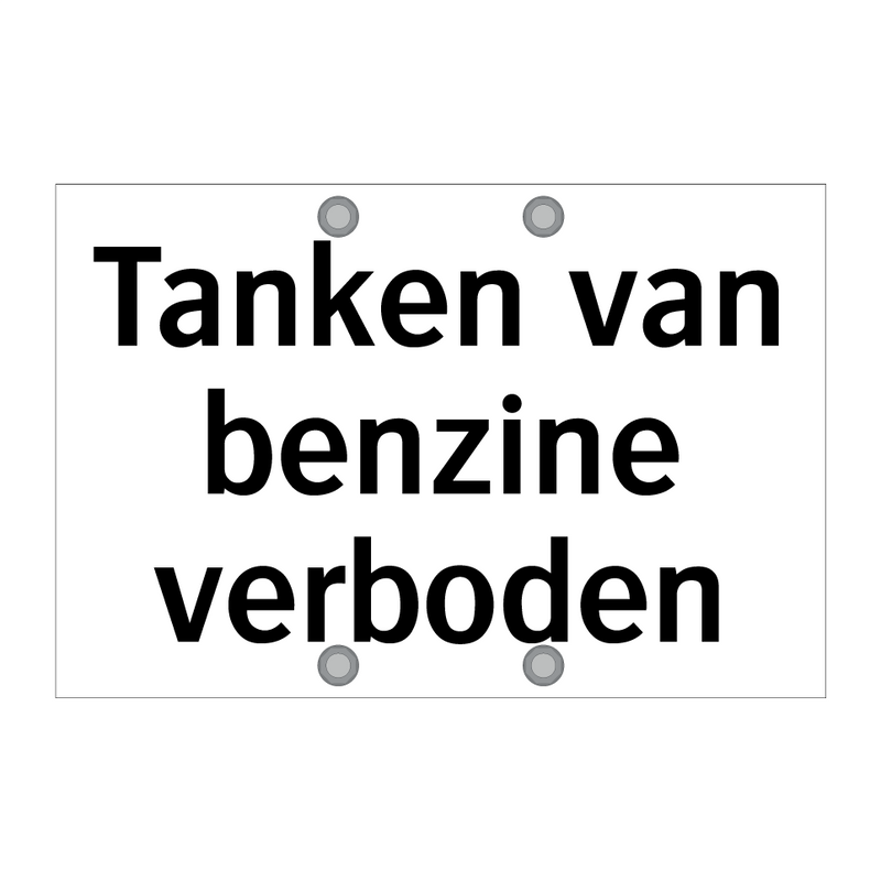 Tanken van benzine verboden