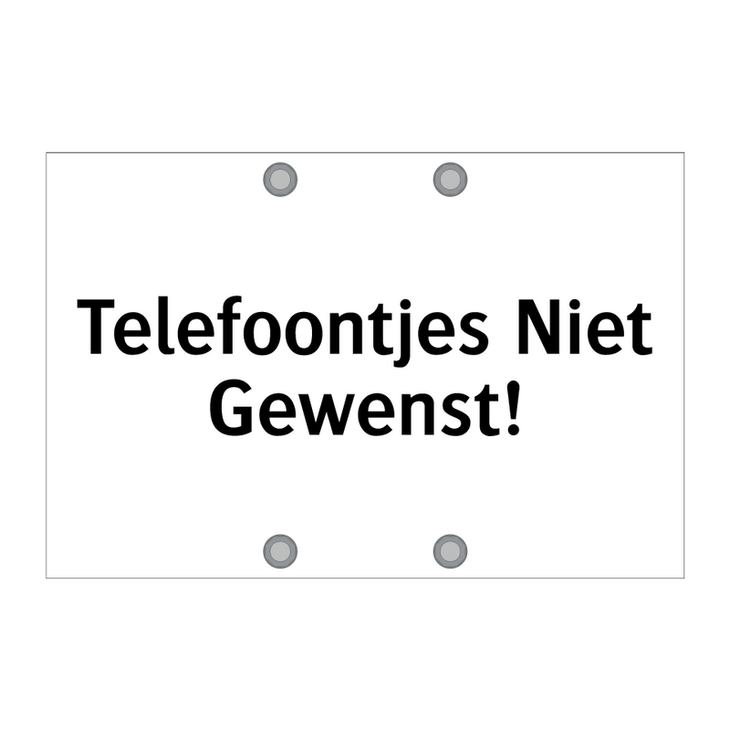 Telefoontjes Niet Gewenst