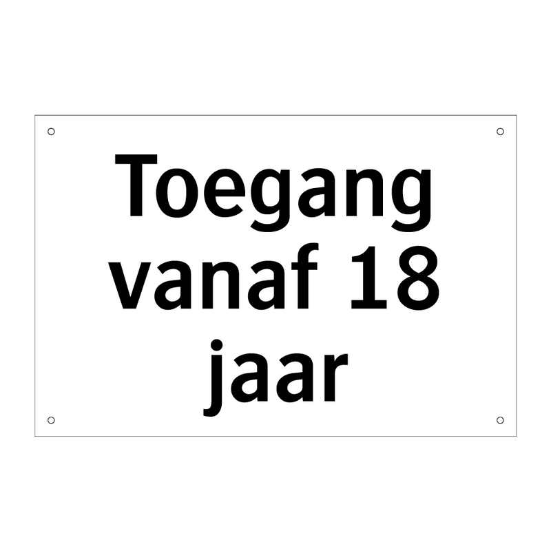 Toegang vanaf 18 jaar