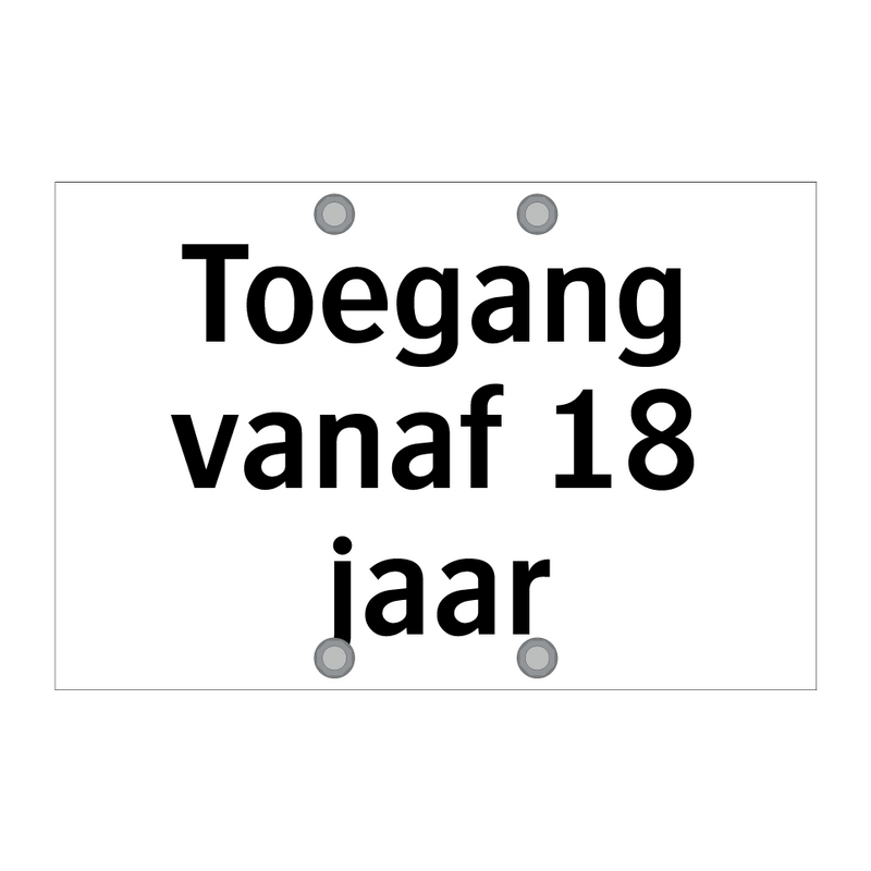 Toegang vanaf 18 jaar