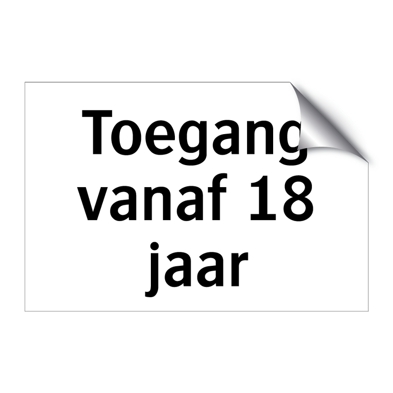 Toegang vanaf 18 jaar