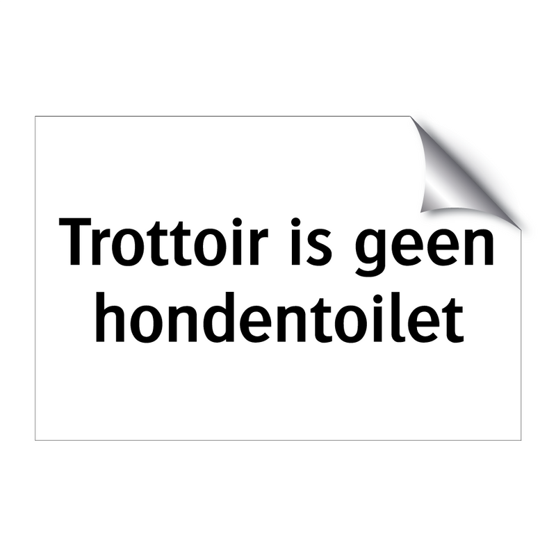 Trottoir is geen hondentoilet