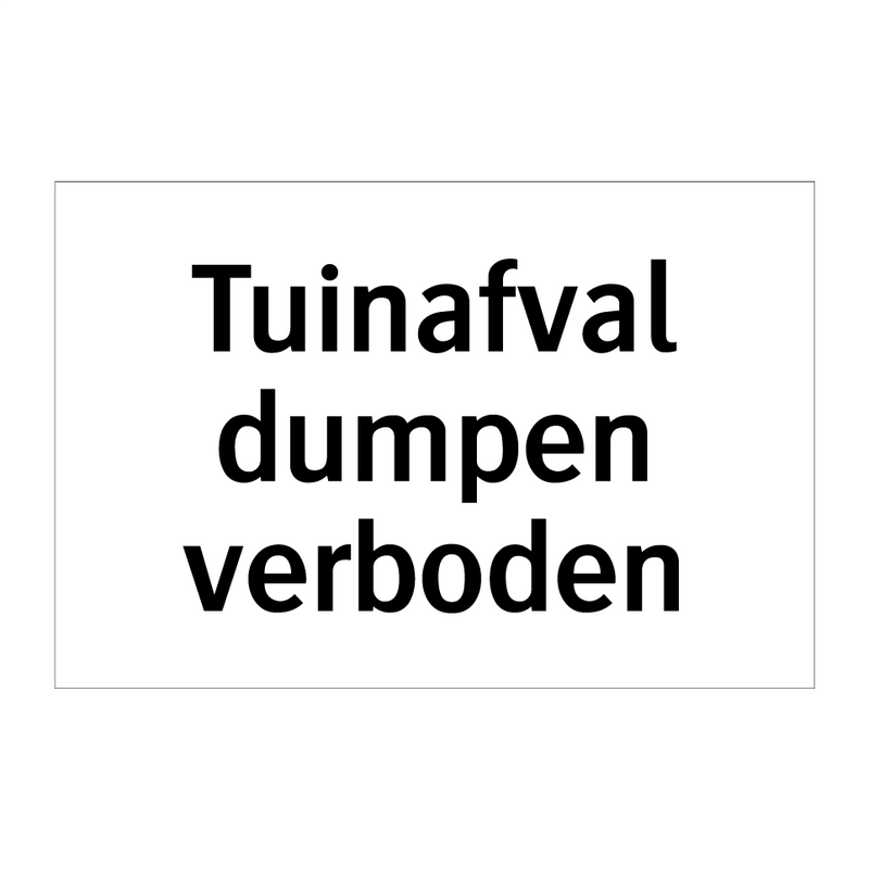 Tuinafval dumpen verboden