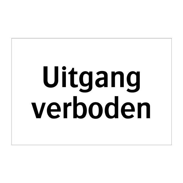 Uitgang verboden