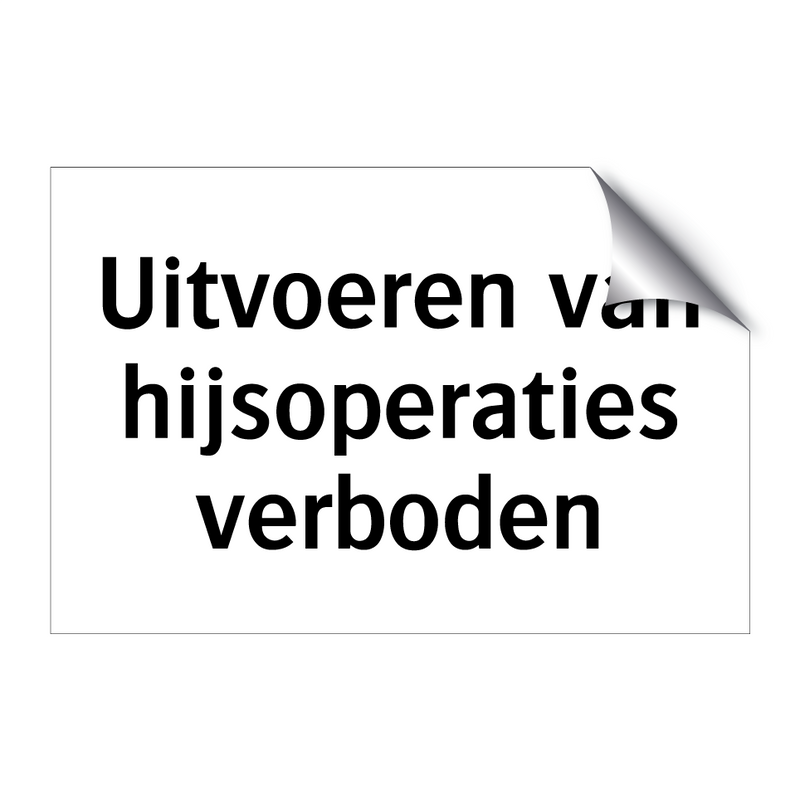 Uitvoeren van hijsoperaties verboden