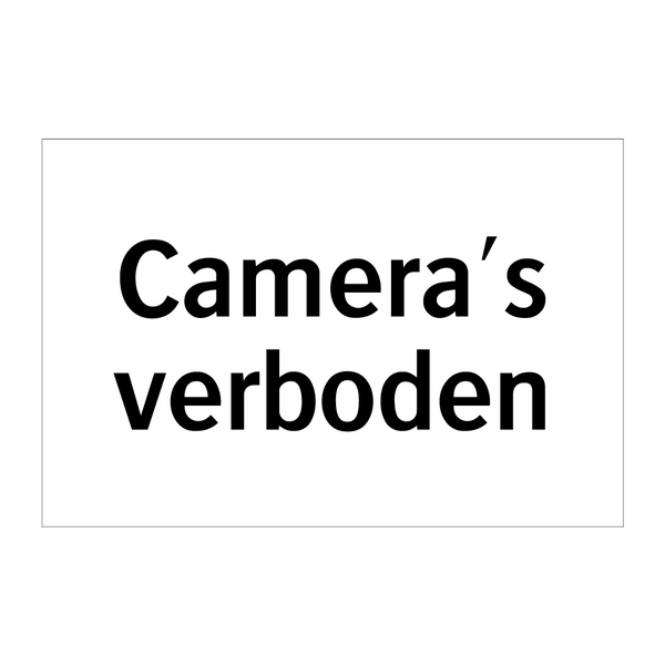 Camera's verboden