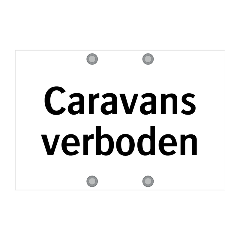 Caravans verboden