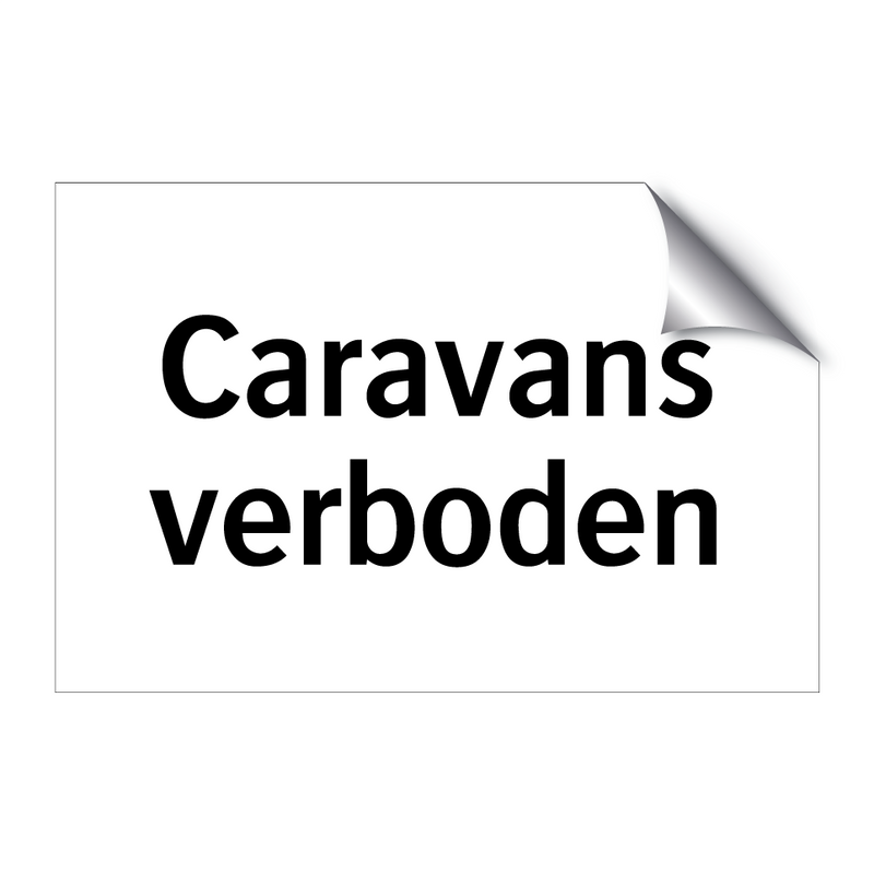 Caravans verboden