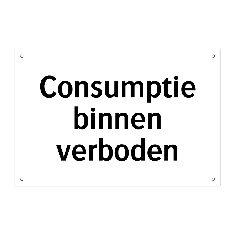 Consumptie binnen verboden