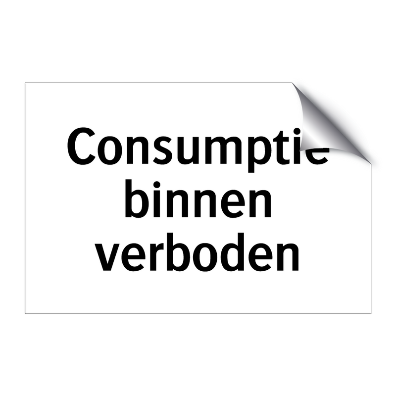 Consumptie binnen verboden