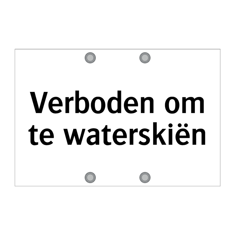 Verboden om te waterskiën