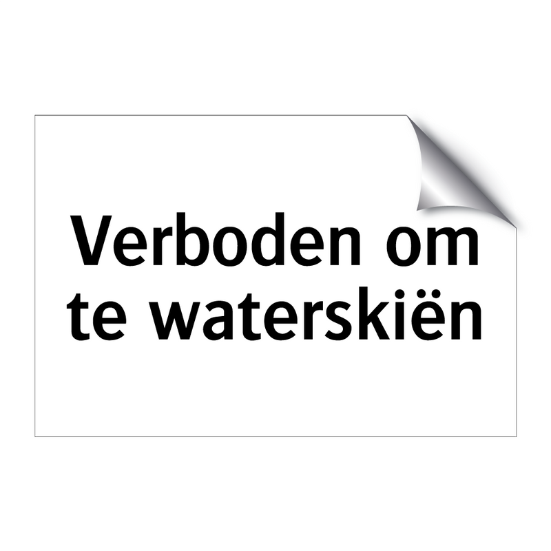 Verboden om te waterskiën