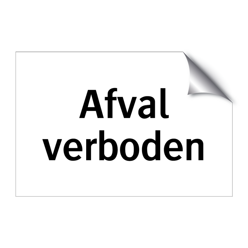 Afval verboden