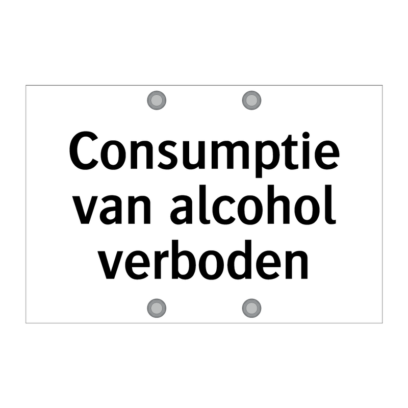 Consumptie van alcohol verboden