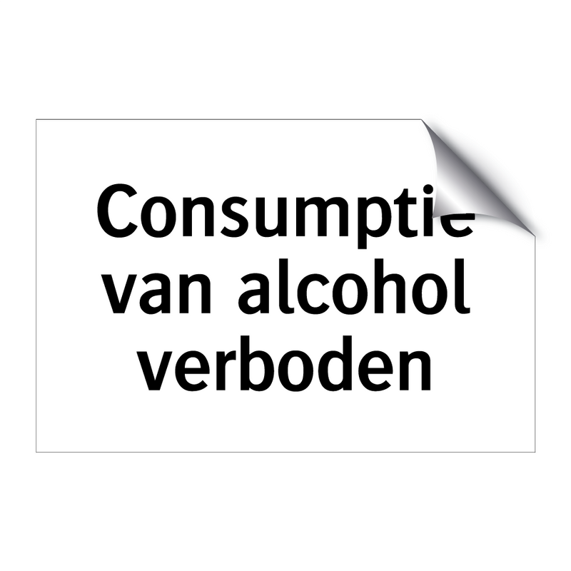 Consumptie van alcohol verboden