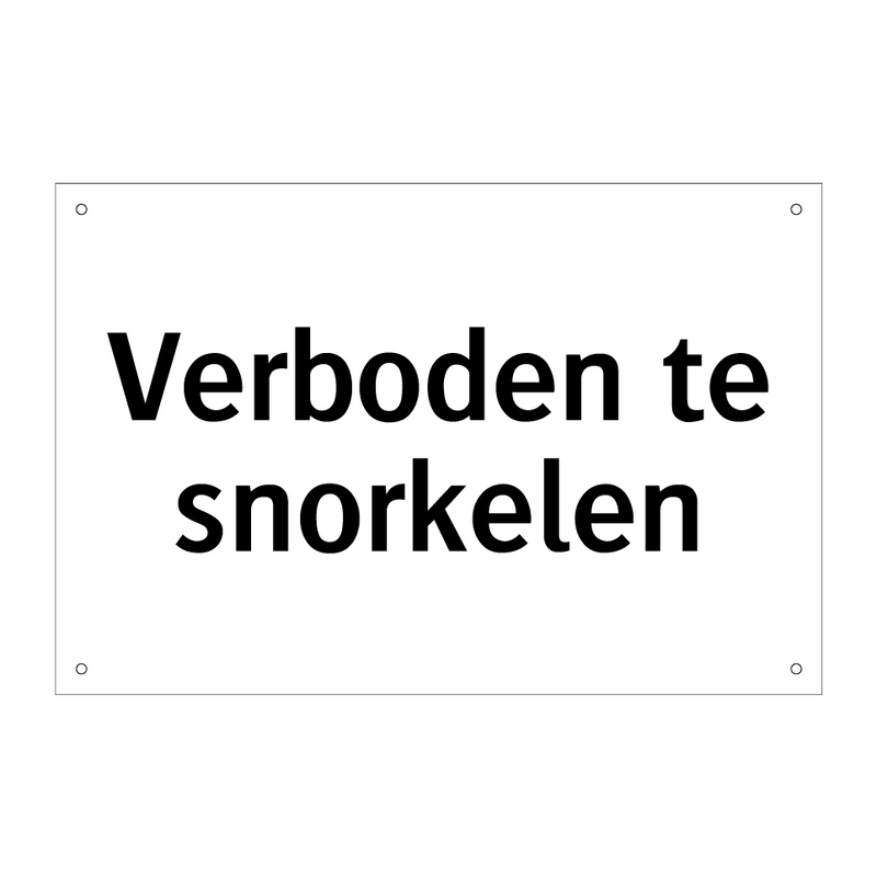 Verboden te snorkelen