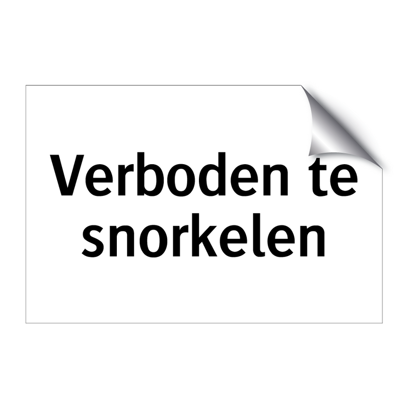 Verboden te snorkelen