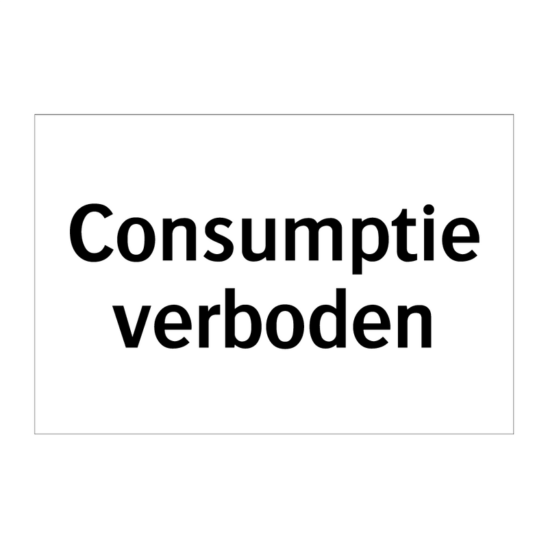 Consumptie verboden