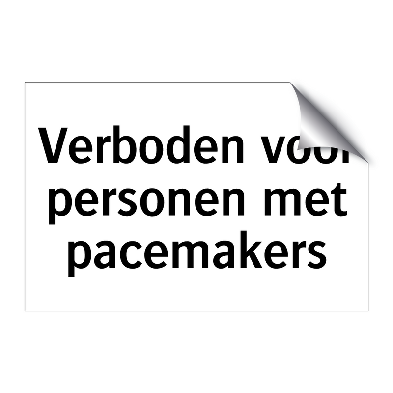 Verboden voor personen met pacemakers