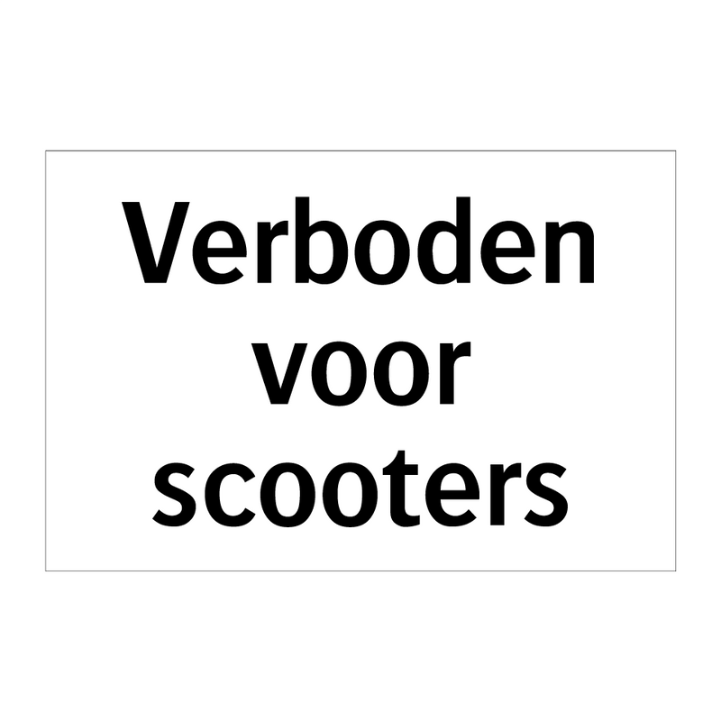 Verboden voor scooters