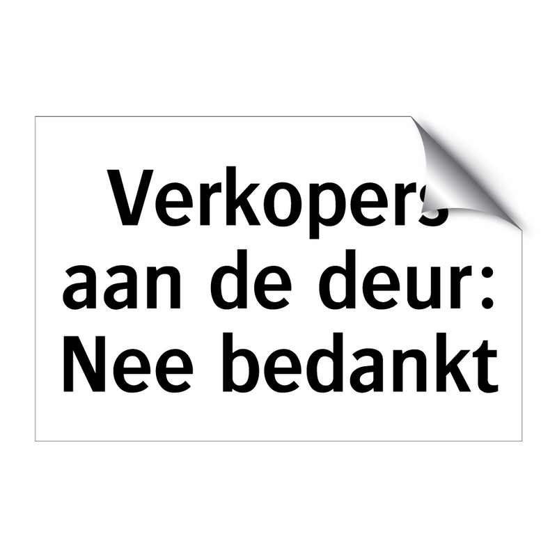 Verkopers aan de deur: Nee bedankt